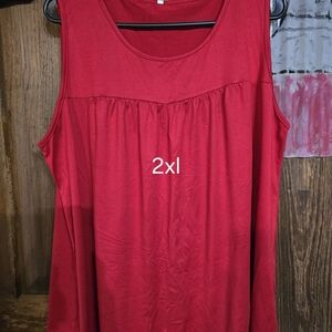 Sleeveless Red Women's Top